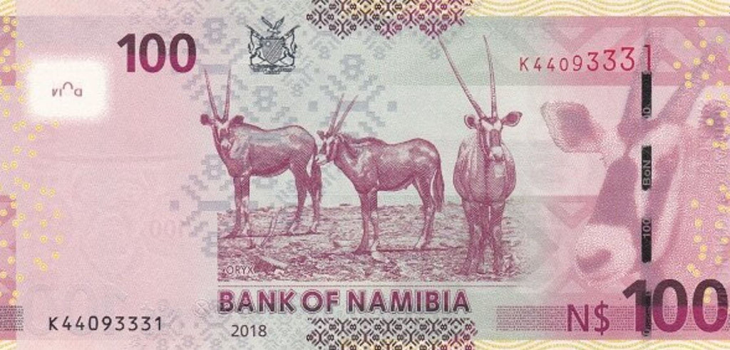 Namibia 100 dolarów Oryx 2018 P-14b