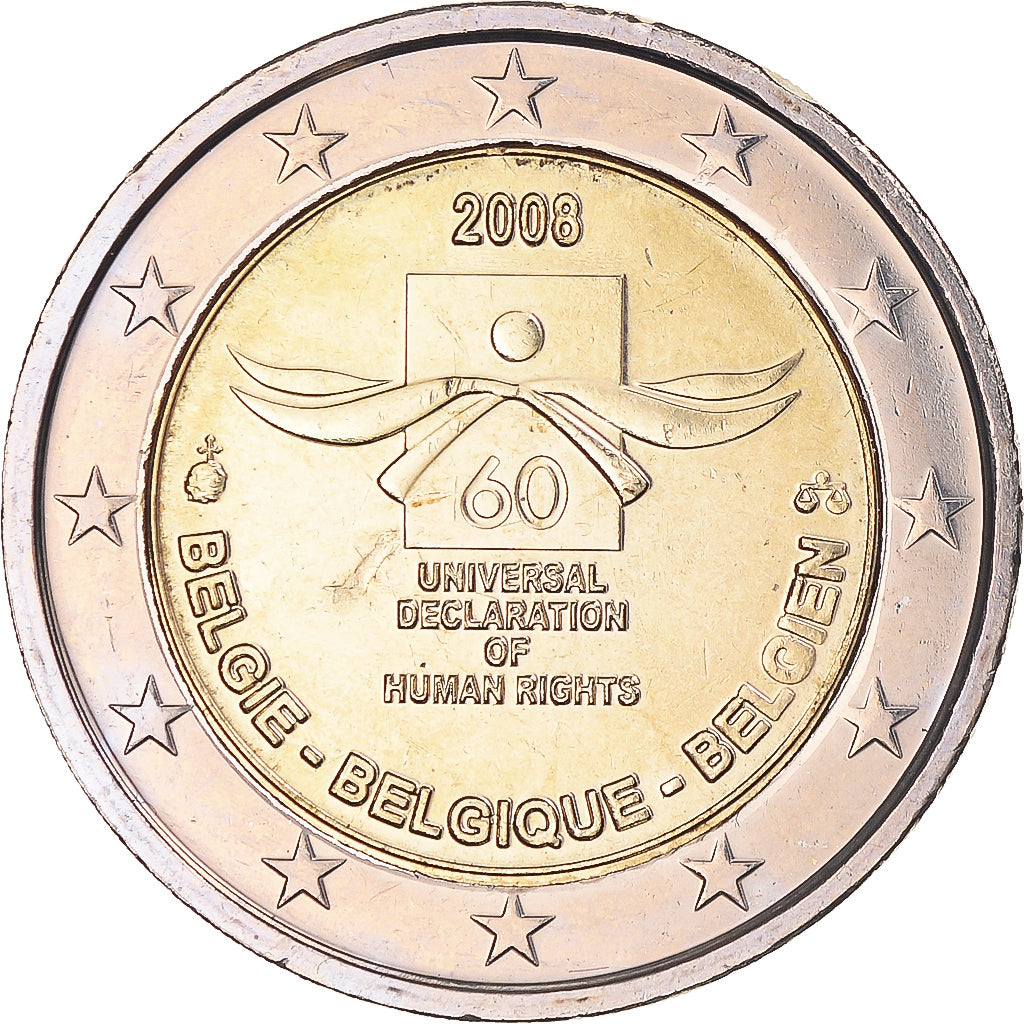 Belgia, 
  
  2 euro, 
  
  60 Jahre nach der Erklärung der allgemeinen Menschenrechte des Menschen