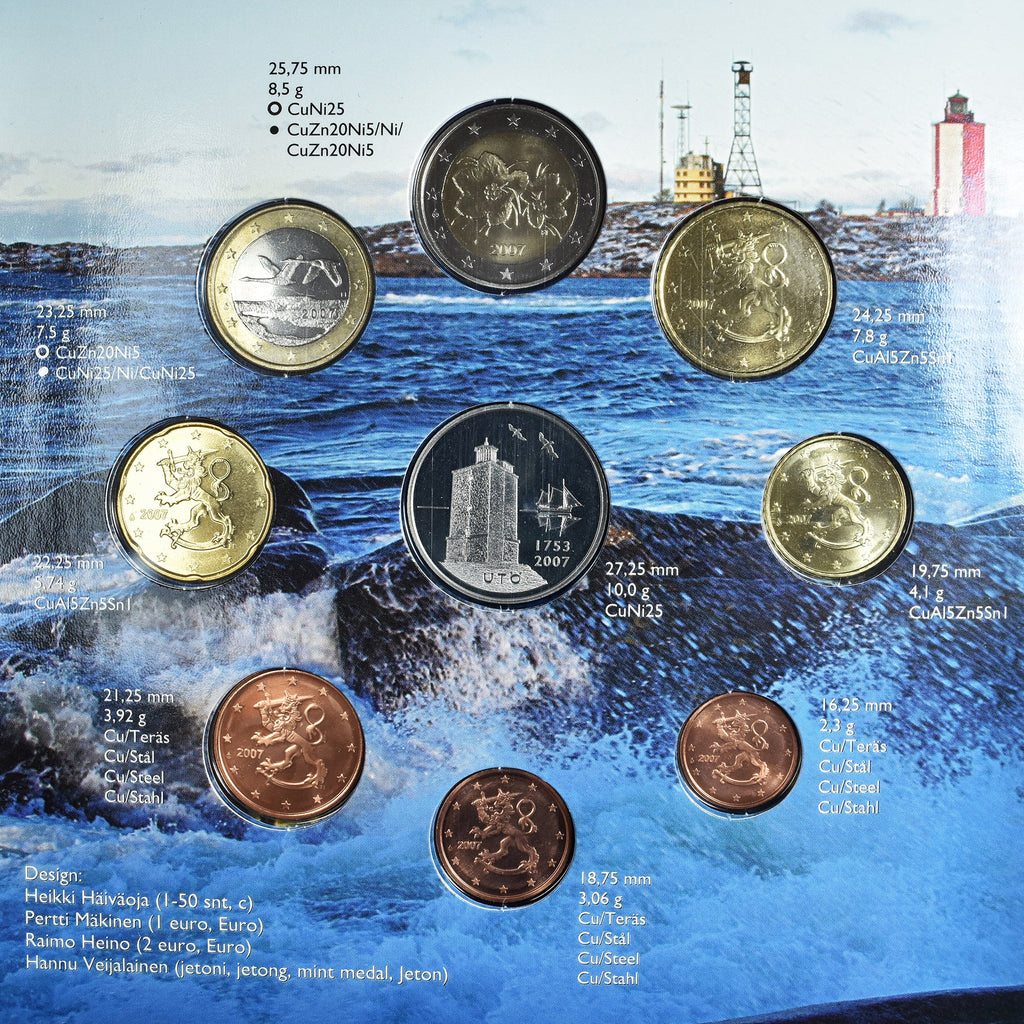 Finlandia, 
  
  1 cent za 2 euro, 
  
  Zestaw Euro - Leuchtturm Utö