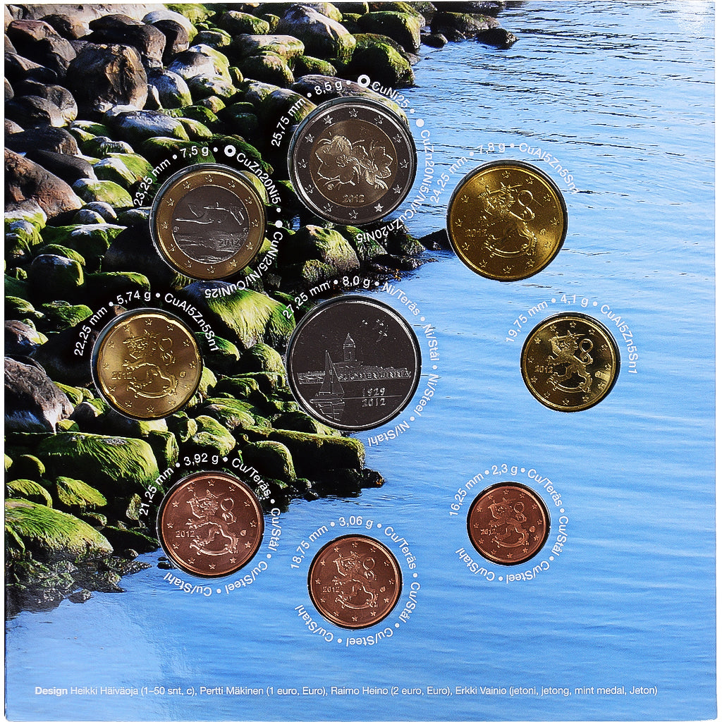 Finlandia, 
  
  1 cent za 2 euro, 
  
  2012