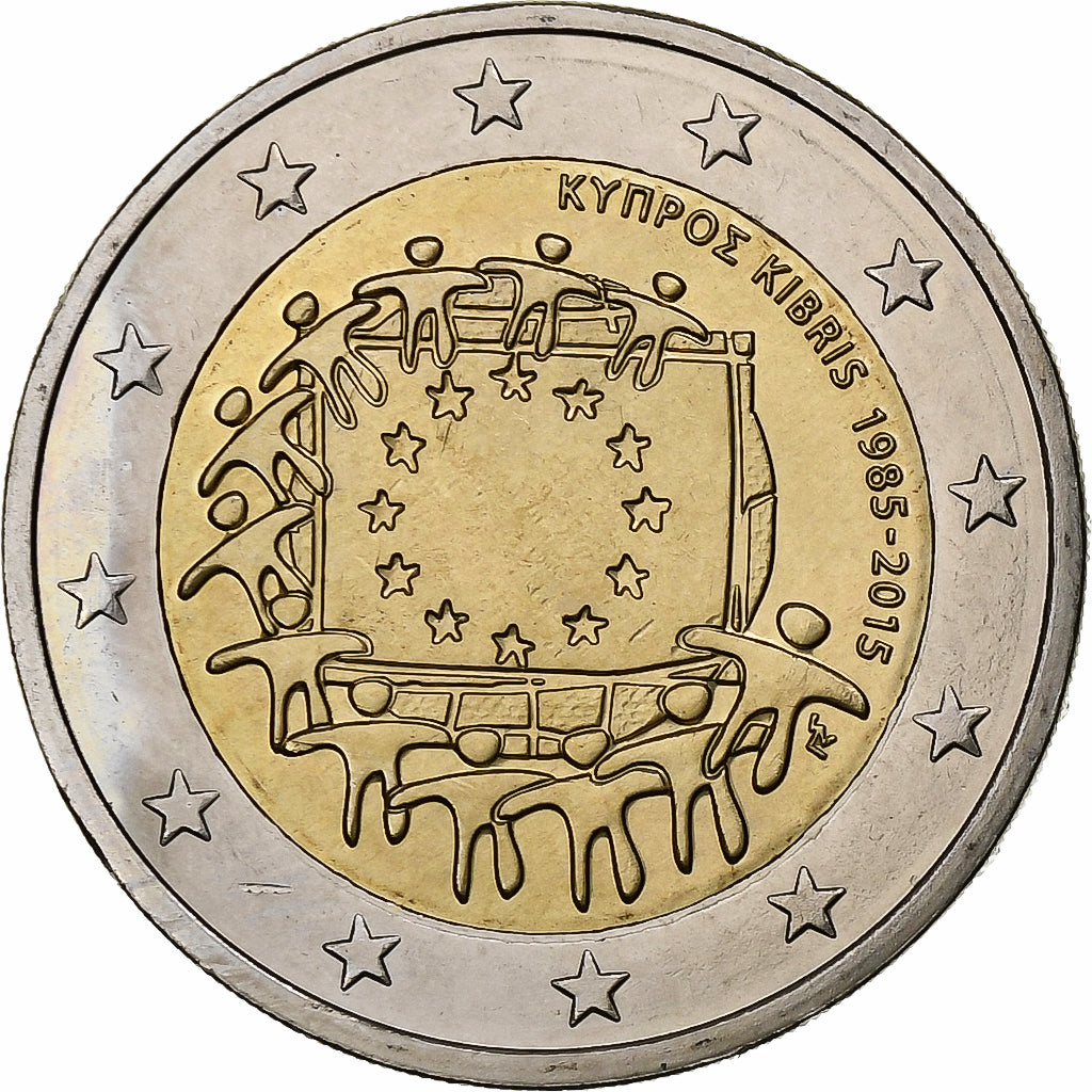 Zypern, 
  
  2 euro, 
  
  30 Jahre Flagge der Europäischen Union