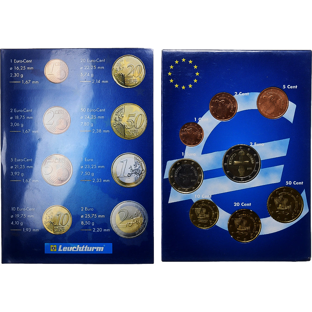 Zypern, 
  
  Setze 1 ct. - 2 euro, 
  
  2002