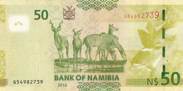 Namibia 50 dolarów Kudu 2016 P-13b