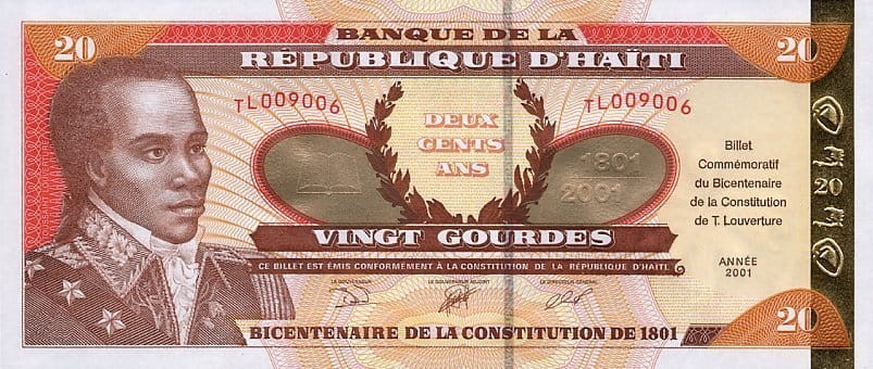 Haiti 20 gourdes 200 lat konstytucji 2001 P-271