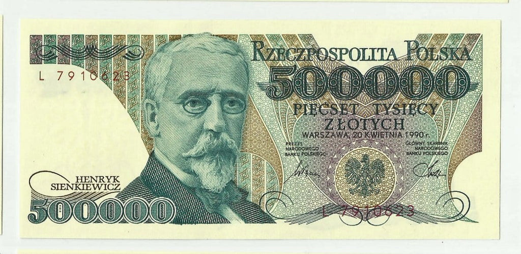 III RP 500000 zł Henryk Sienkiewicz 1990 P-156a  L