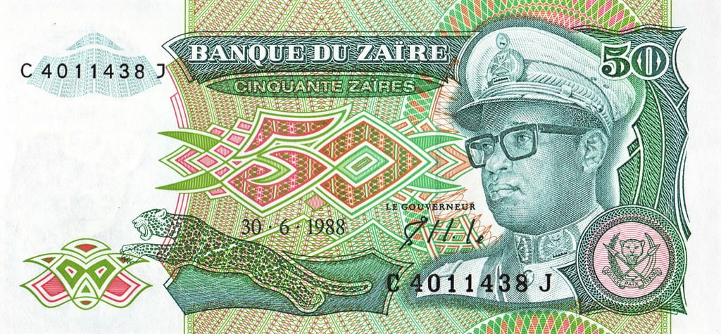 Zair 50 Zaires Ryba 1988 P-32