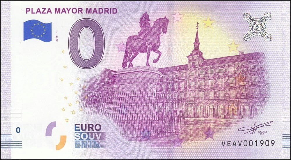 UE 0 euro Plaza mayor Madrid 2018.1