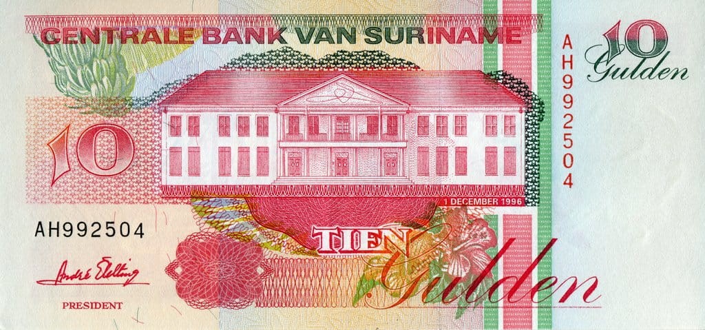 Surinam 10 guldenów Banany 1996 P-137b