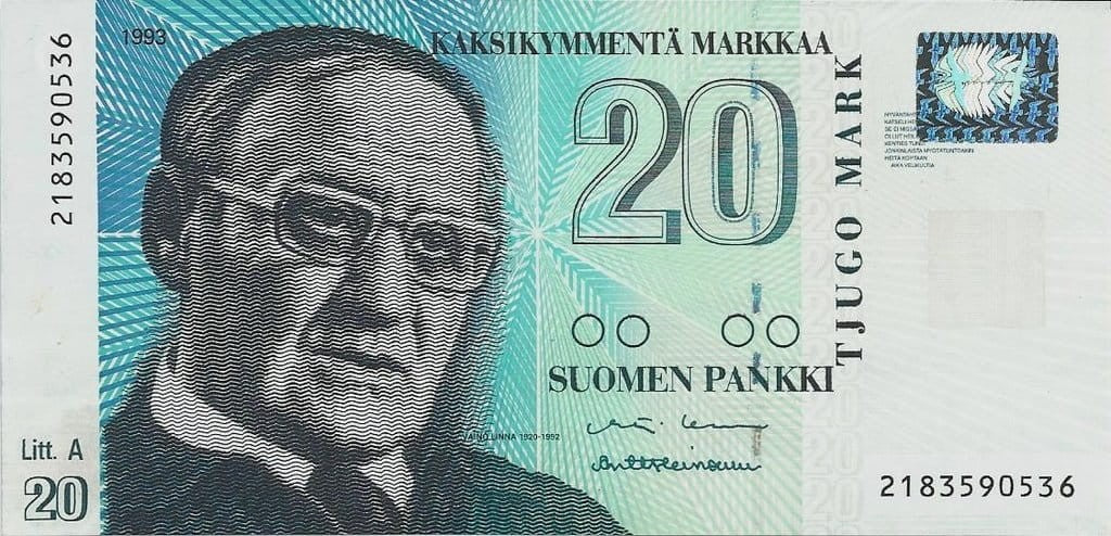 Finlandia 20 markka Kaczki 1993 P-123