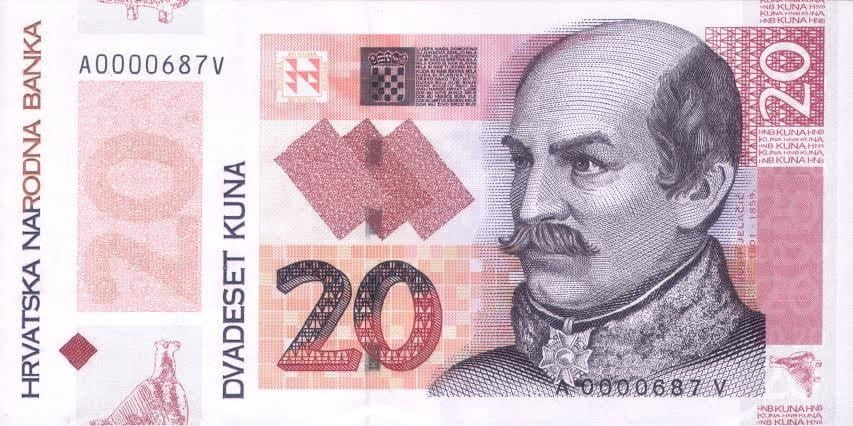 Chorwacja 20 kuna 20lat narodowego banku 2014 P-44
