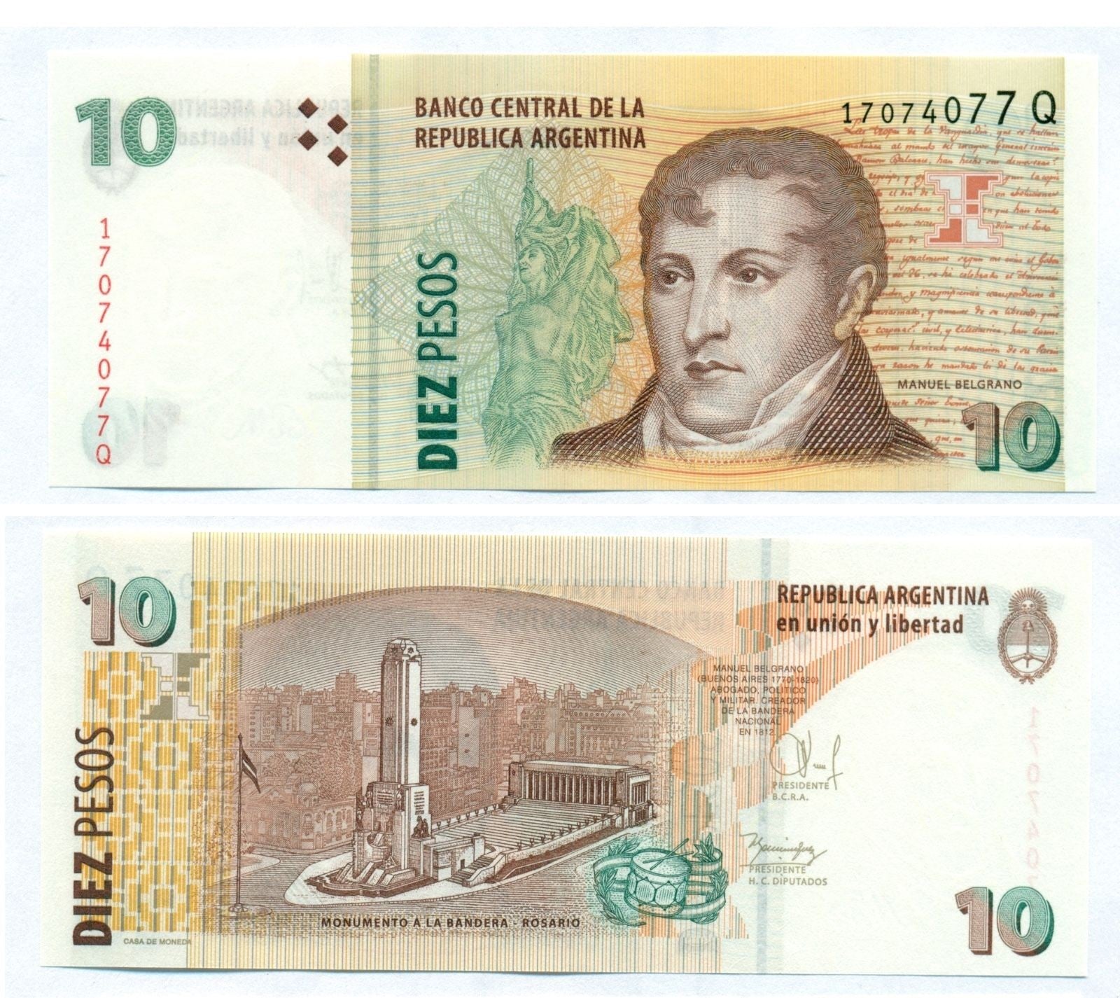 Argentyna 10 peso Manuel Belgrano P-354