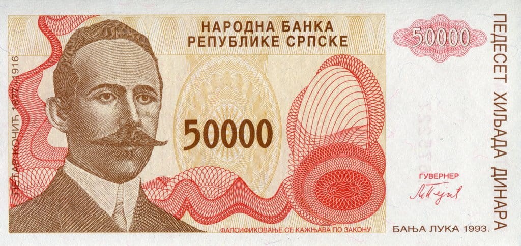 Bośnia i Hercegowina 50 000 dinarów 1993 P-153