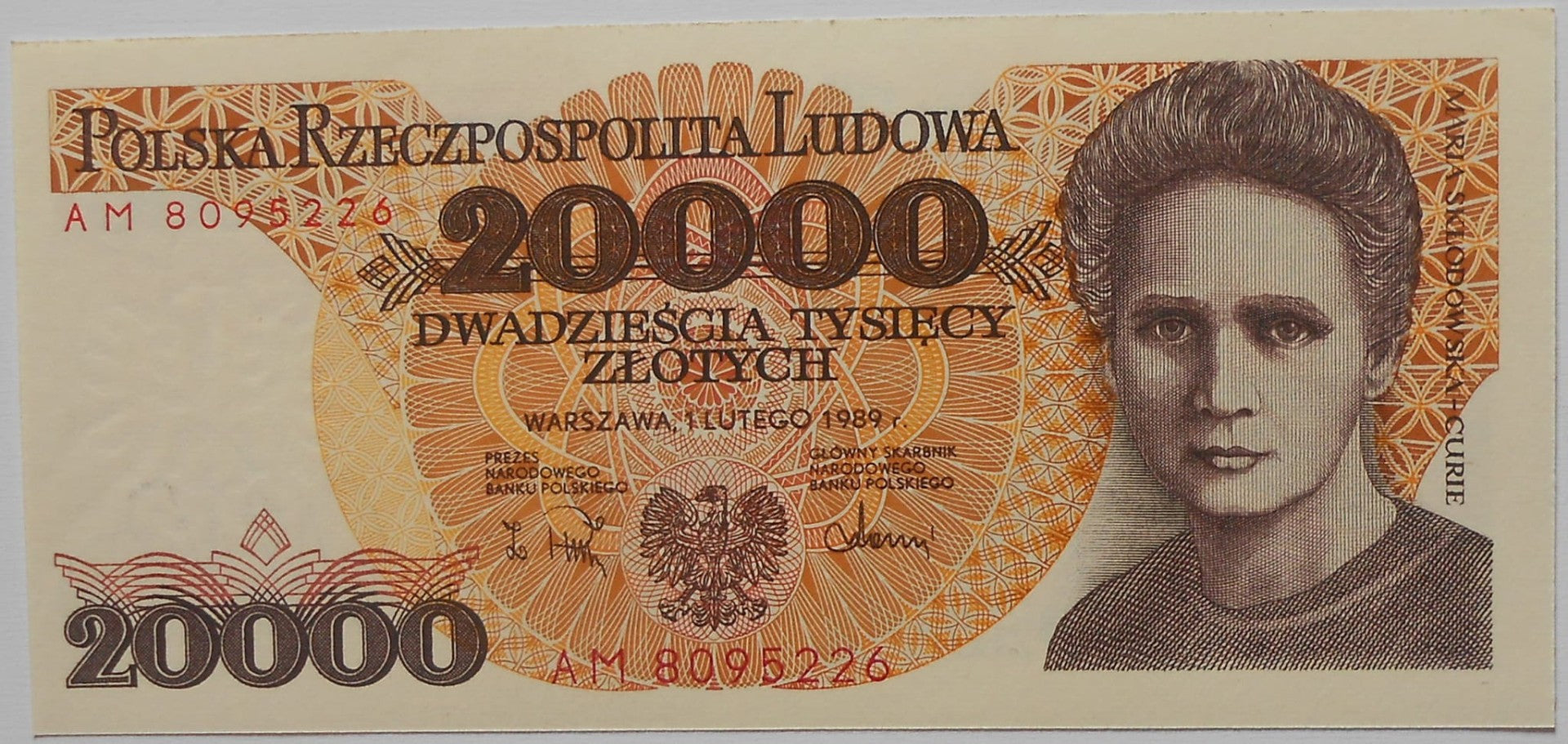 PRL 20000 zł Maria Skłodowska 1989 P-152a.2  Y