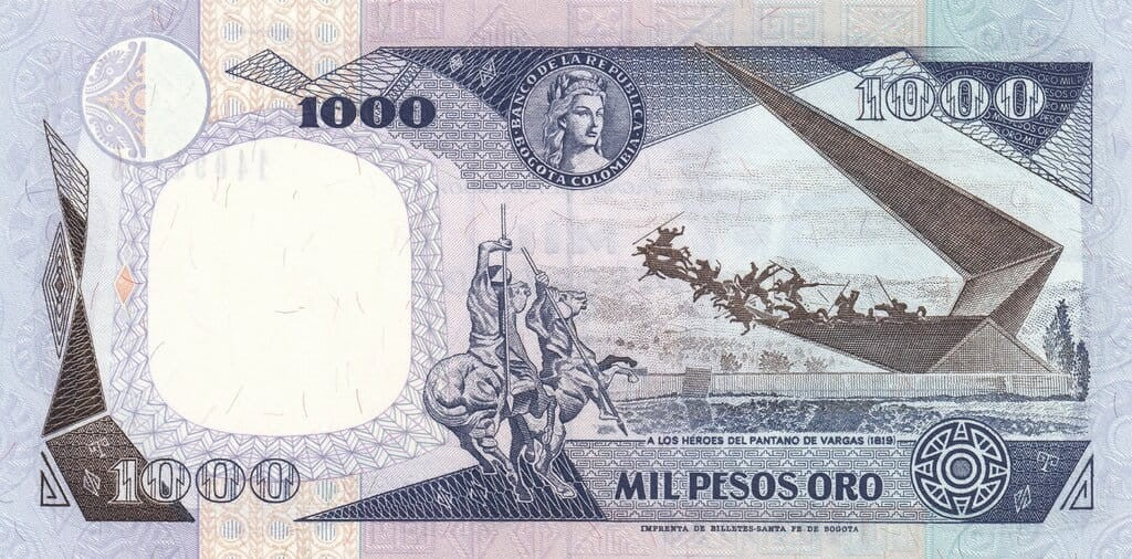 Kolumbia 1000 peso Pomnik 1992 P-432A