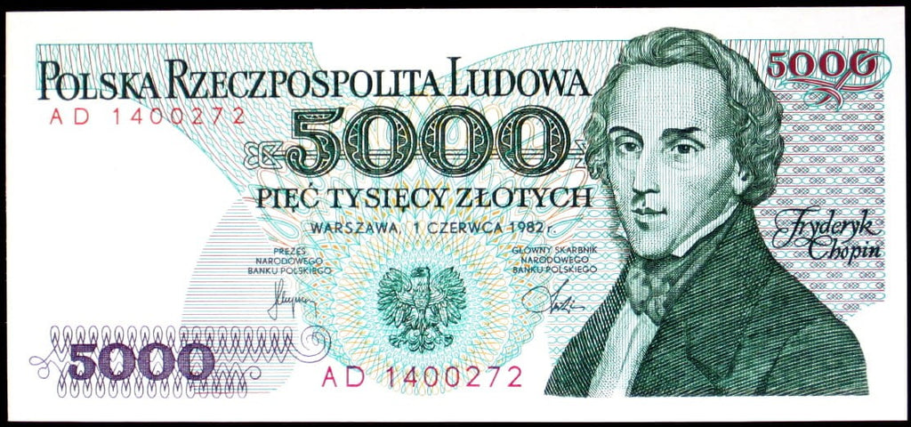 PRL 5000 zł Fryderyk Chopin 1982 P-150a AS