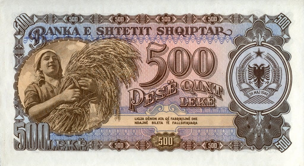 Albania 500 leke Żniwa 1957 P-31a