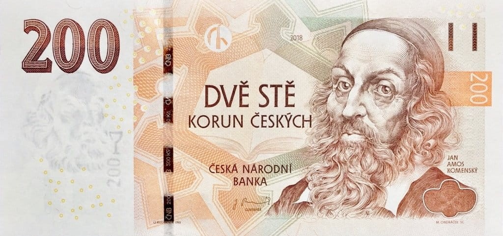 Czechy 200 koron Komensky 2018 P-19f