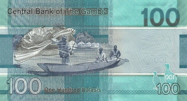 Gambia 100 Dalasi Koronnik szary 2023 P-41c