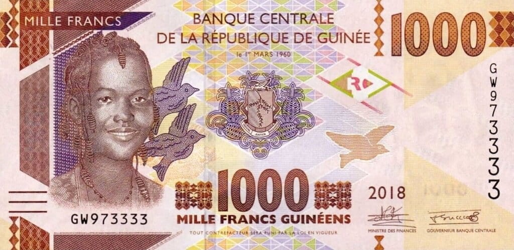 Gwinea 1000 franków Koparki 2018 P-48c