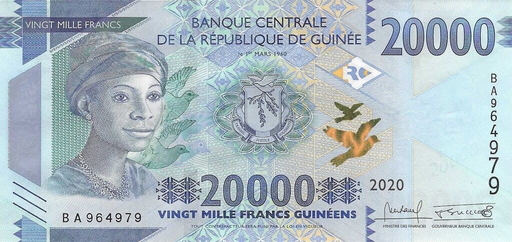 Gwinea 20 000 fr Elektrownia wodna 2020 P-50