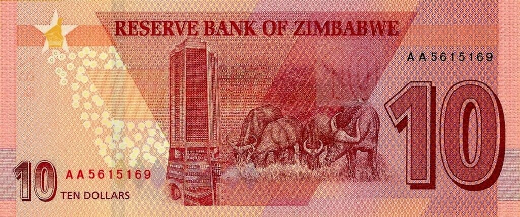 Zimbabwe 10 $ Bawoły 2020 P-103