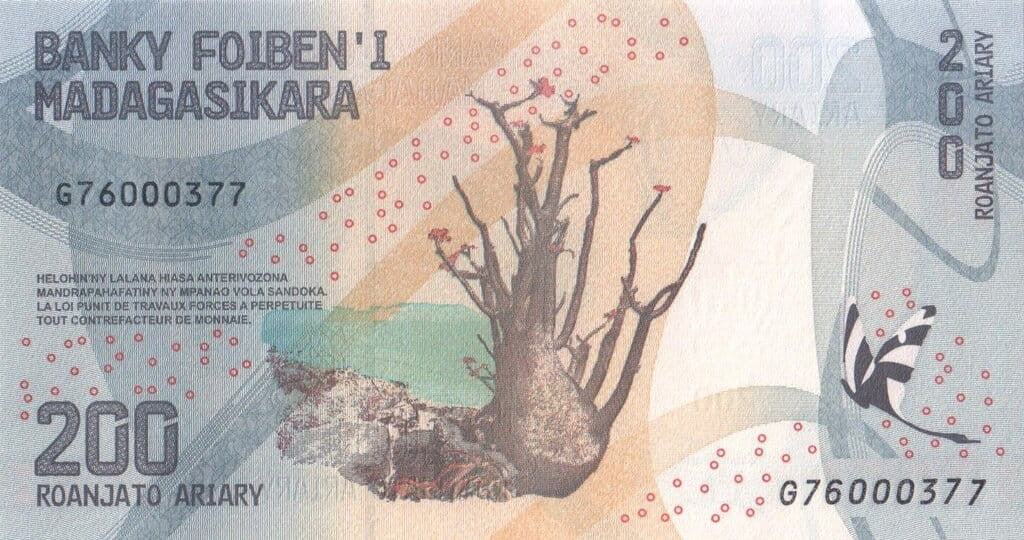 Madagaskar 200 ariary Baobab 2023 P-98b