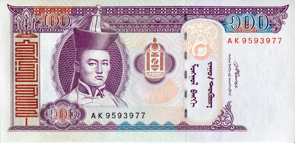 Mongolia 100 tugrik konie 2008 P-65b