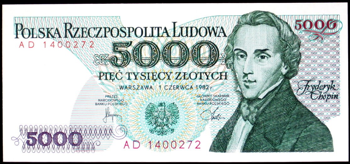 PRL 5000 zł Fryderyk Chopin 1982 P-150a AD