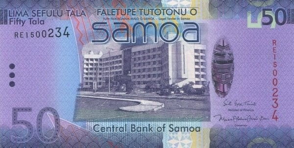 Samoa 50 tala Bank centralny 2017 P-41c