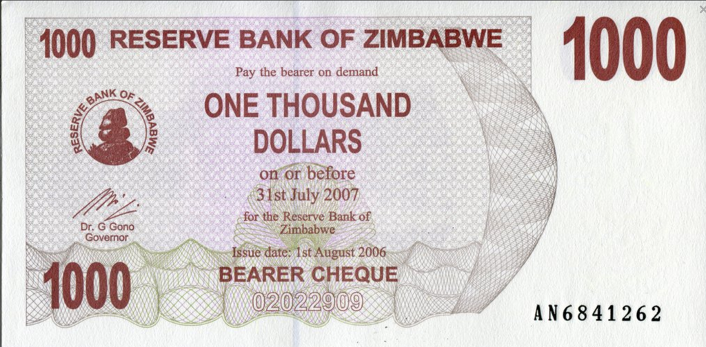 Zimbabwe 1000 $ Krajobraz 2006 P-44