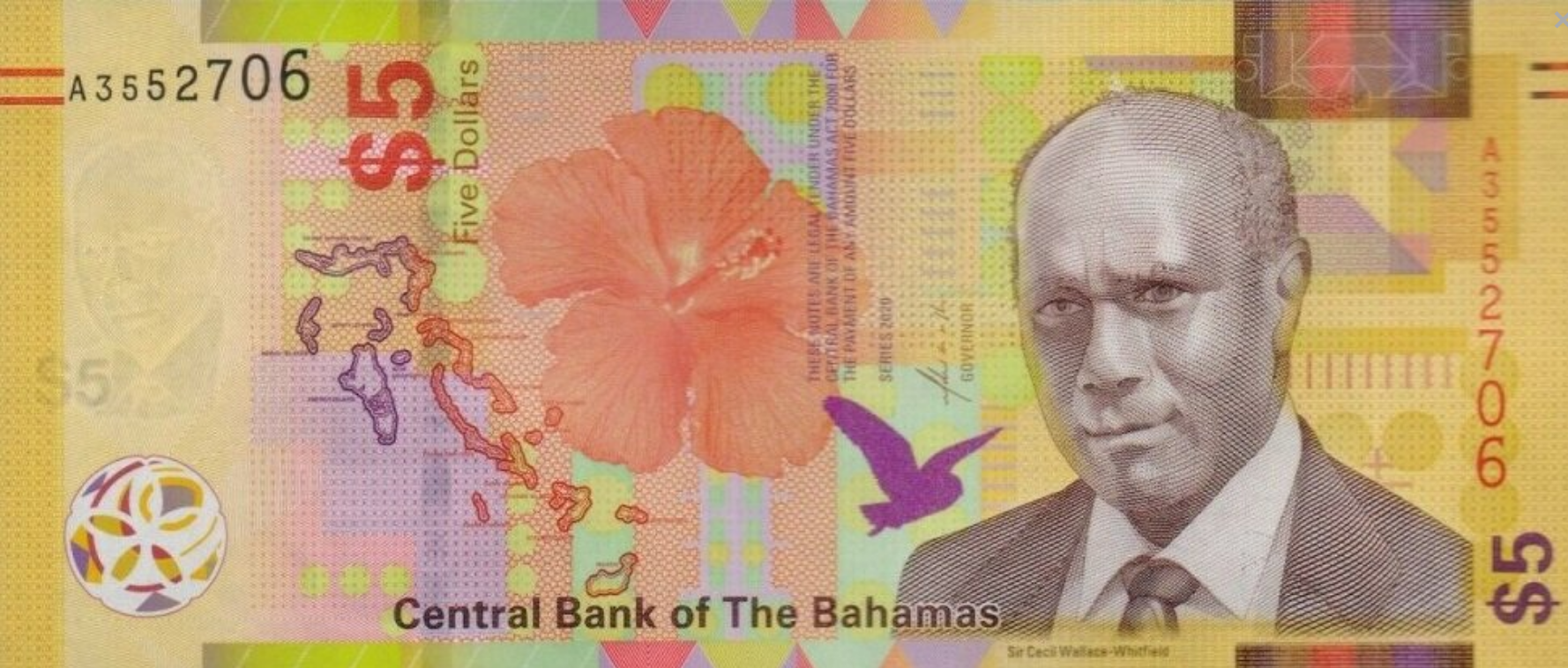 Bahamy 5 $ Taniec 2020 P-78a