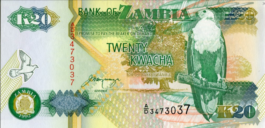 Zambia 20 kwacha Antylopa 1992 P-36b