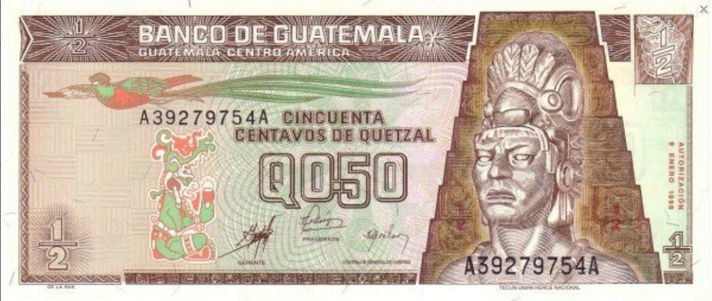 Gwatemala 1/2 Quetzal Piramida 1998 P-98
