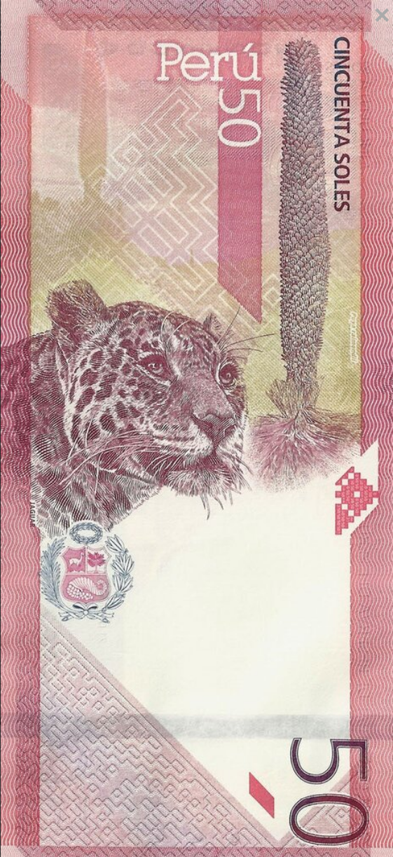 Peru 50 soles Jaguar 2019 P-198