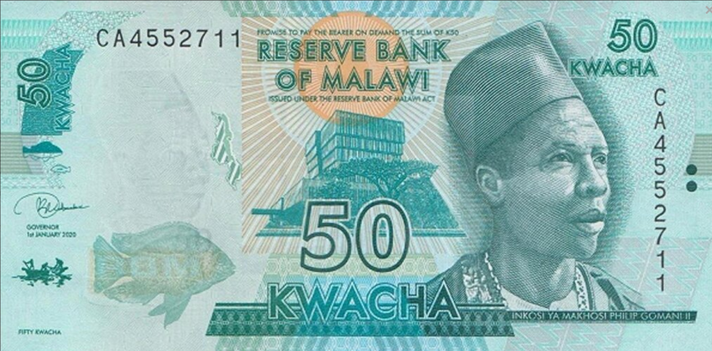 Malawi 50 kwacha Park  Kasungu- Słonie 2020 P-64g