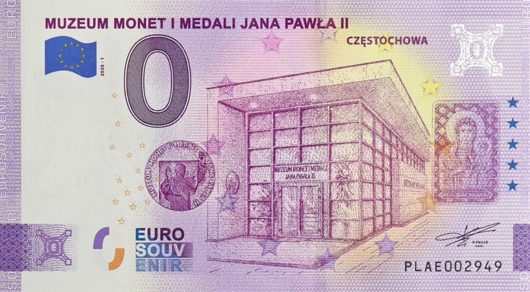 0 euro Polska Muzeum Monet I Medali Jana Pawła II 2020.1