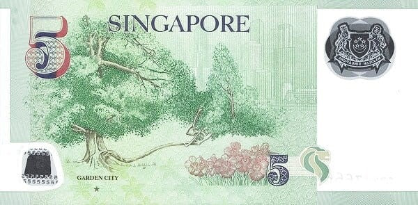 Singapur 5 $ Miasto ogród 2020 P-47g