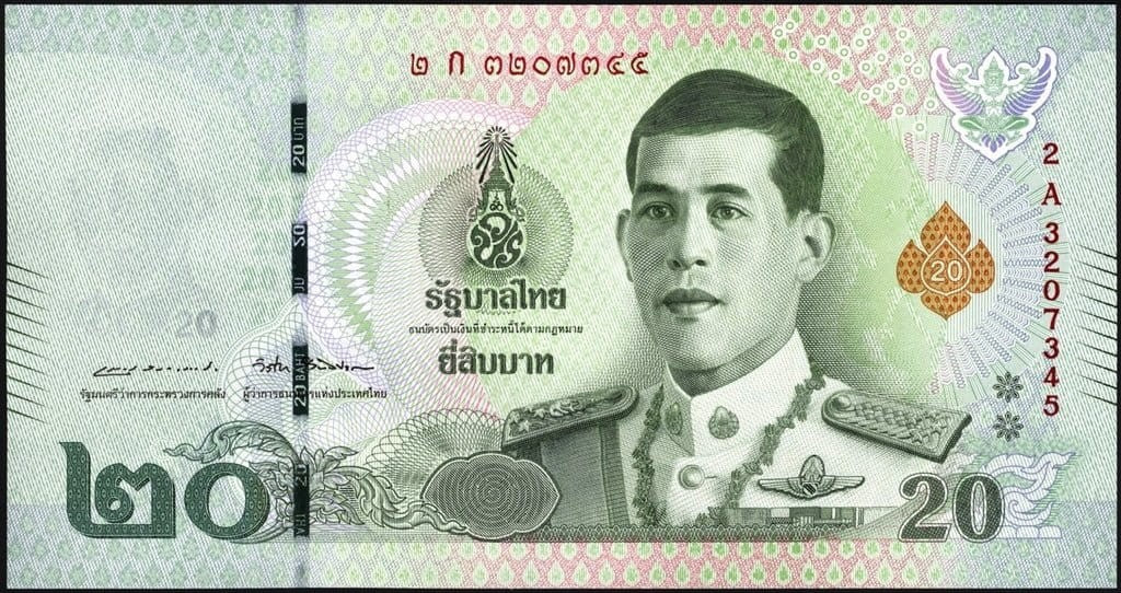 Tajlandia 20 baht Król Maha 2018 P-135
