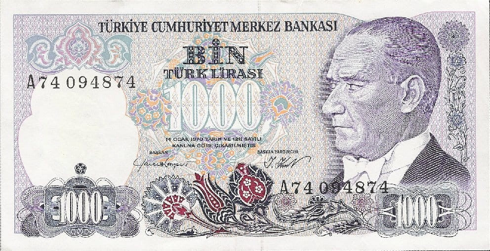 Turcja 1000 lira Sułtan Mehmet 1986+ P-196