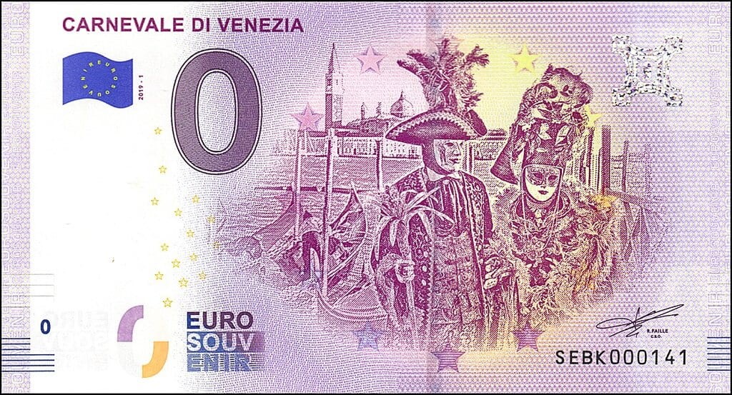 UE 0 euro Carnevale di Venezia 2019.1
