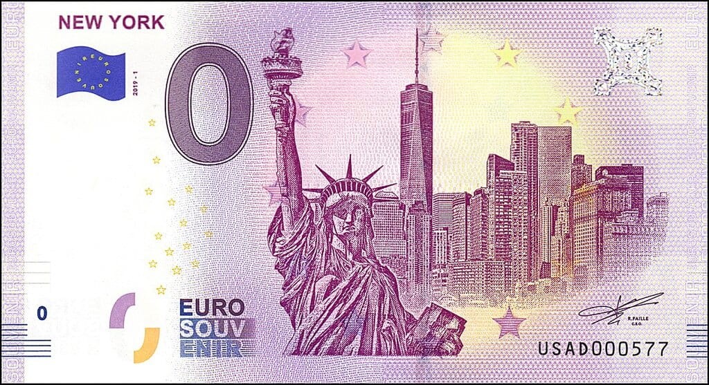 UE 0 euro New York 2019.1
