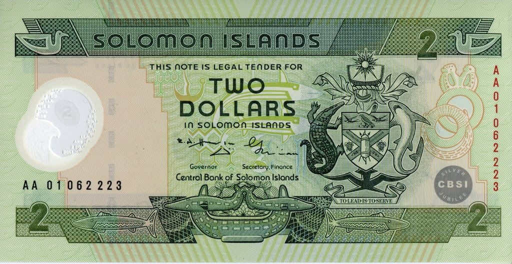 Wyspy Salomona 2 $ Bank centralny 2011 P-23